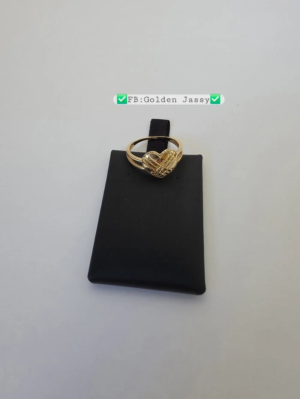 18K Real Gold Heart Ring 6